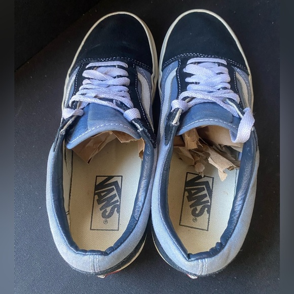 Vans Black Suede and Faded Blue Canvas Casual Sneakers Unisex M 6.65 W 8 - Picture 4 of 9